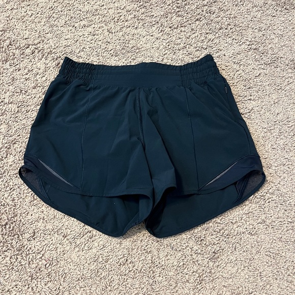 lululemon athletica Pants - Lululemon womens hotty hot short hi rise long 4” inseam size 4 true navy